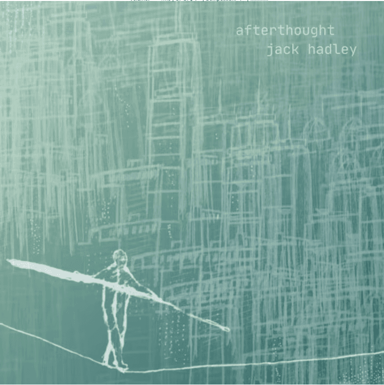 Jack Hadley — Afterthought single cover art (tightrope walker, teal cityscape)